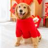 New Year's Dog Clothes Golden Retriever Edge Herding Medium and Large Dogs Happy New Year Thin Velvet Warm New Year Sweater Pet Clothing