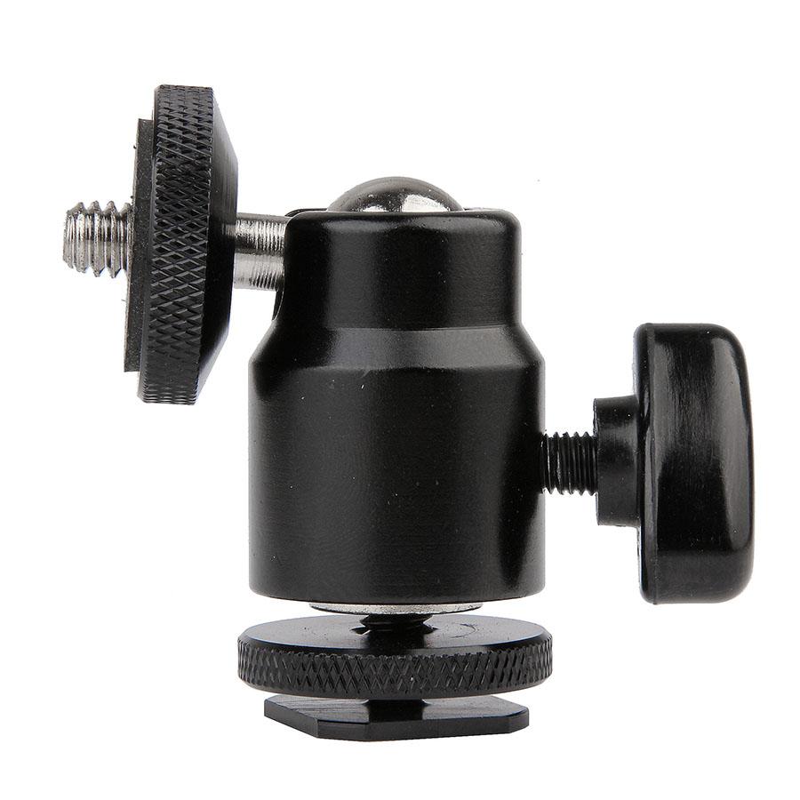 Mini Tripod Ballhead Ball Head with 1/4" Screw Camera Flash Hot Shoe Mount Photo Studio Accessories