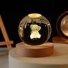 Пустая Кристальная Поделка 3D Лазерная Гравировка Хрустальный Шар Светильники Галактический Хрустальный Шар Со Светодиодной Деревянной Основой