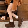 Women's Thick Bottom Short Winter Lightweight Warm Fur Integrated Plush Snow Boots Non-slip Wear Casual Sports Cotton Boots