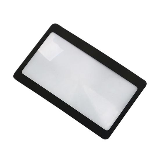 3X PVC Fresnel Lens Magnifier Pocket Credit Card Size PVC Frame Lightweight High Safety Square Lens Shape Magnifier