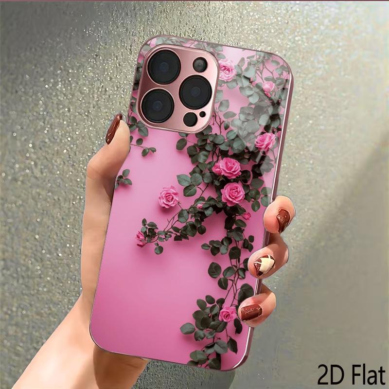 OseVine 2DFlat Для iPhone17 18 16 15 14 13 12 11 Pro Max XS XR 8 7Plus Чехол для телефона Ударопрочный Защитный Задняя крышка