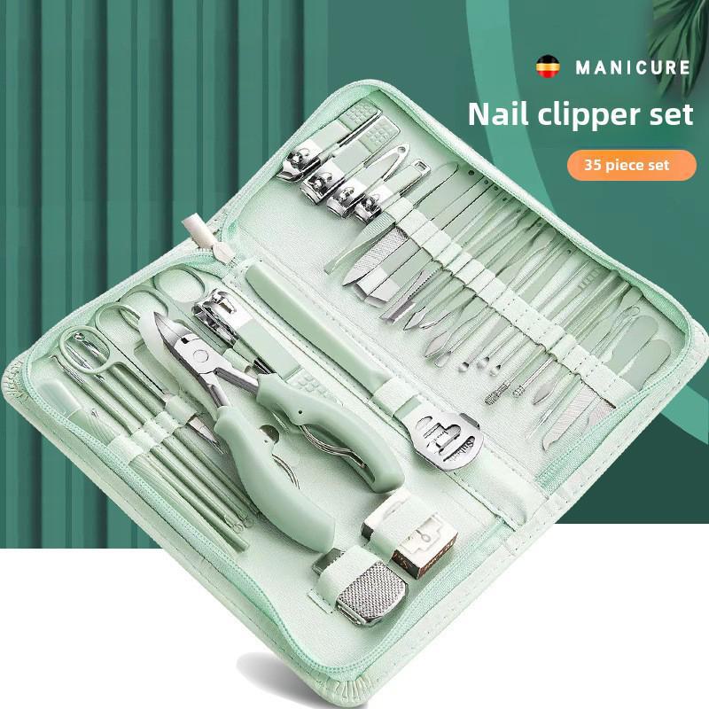 Набор из 22-х кусачек и ножниц из нержавеющей стали с зеленым футляром на молнии