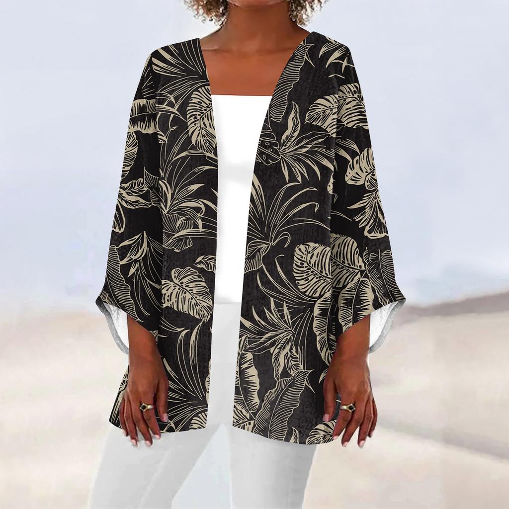 Женская повседневная модная легкая куртка средней длины с принтом, кардиган