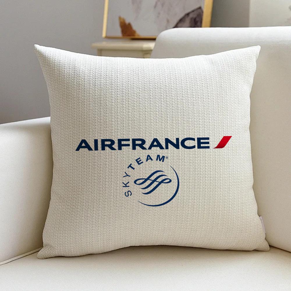 A-Air F-France Cushion Cover Natural Linen Pillowcase Set, All-In-One Decor For Sofa, Bedroom & Chair