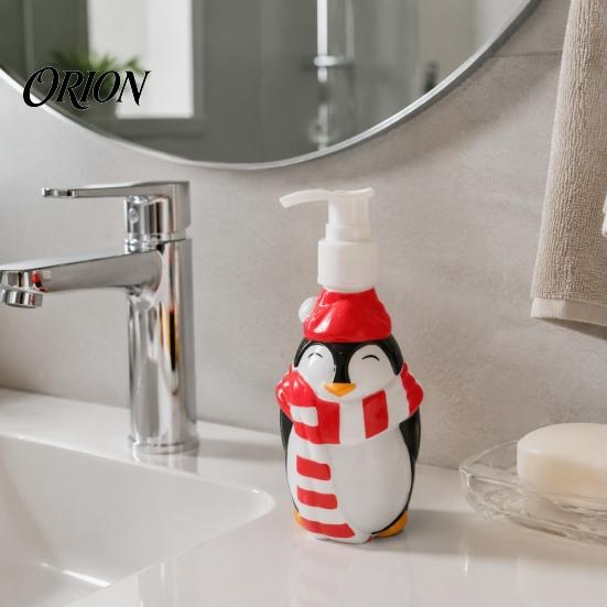 Пустая бутылка для лосьона 350 мл, Рождественский дозатор для мыла, Форма Санта-Клауса, Елки, Пингвина, Пополняемая бутылка-дозатор, Пластиковый насос для мыла для рук, Декоративный