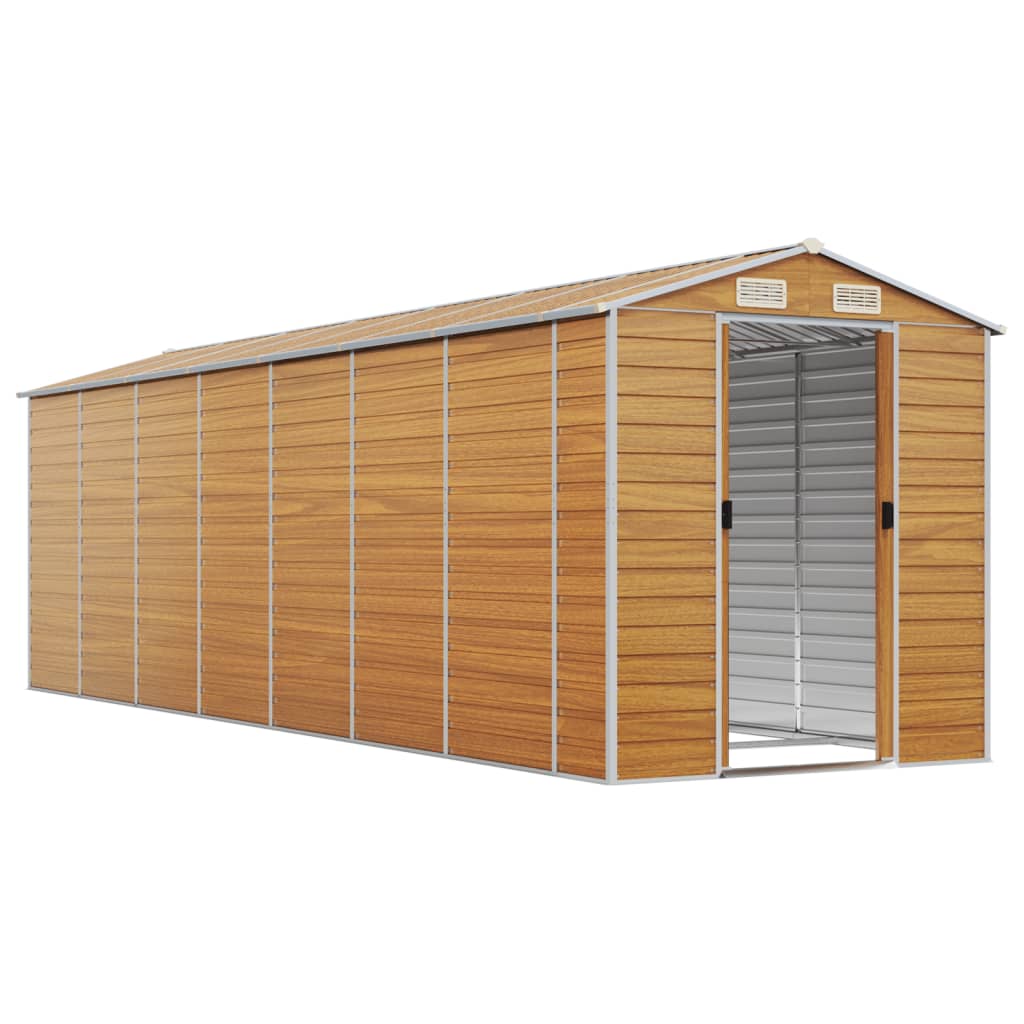 Garden Shed Light Brown 191 x 640 x 198 cm Galvanized Steel