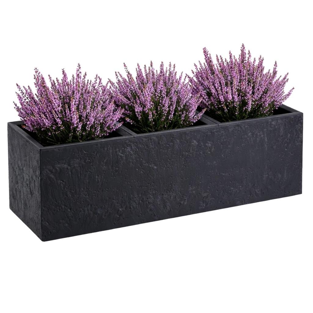 Donica Betonique Na Kółkach Czarny Beton 90X30Xh30 Cm