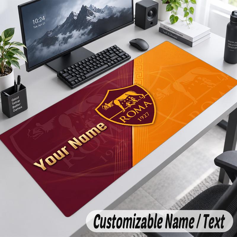 Custom Name Text Mouse Pad AS Roma FC Personalized Desk Pad For Work And Gaming