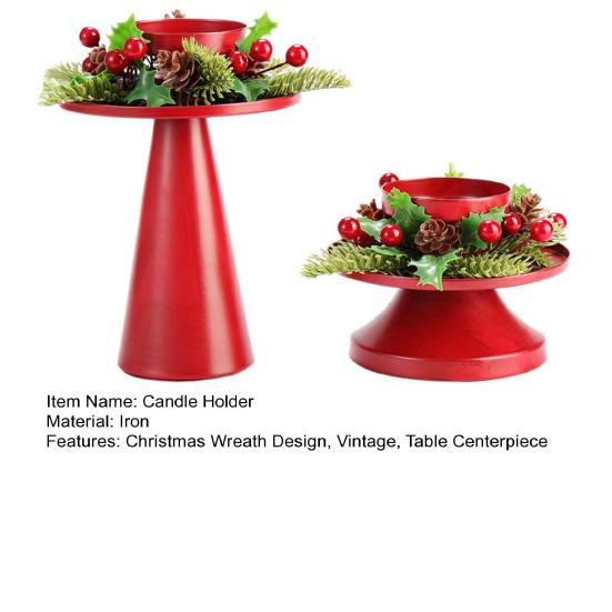 2 шт./набор Рождественский венок подсвечник винтажный кованый подсвечник Рождественская свадебная вечеринка подставка для чайной свечи украшение для центра стола