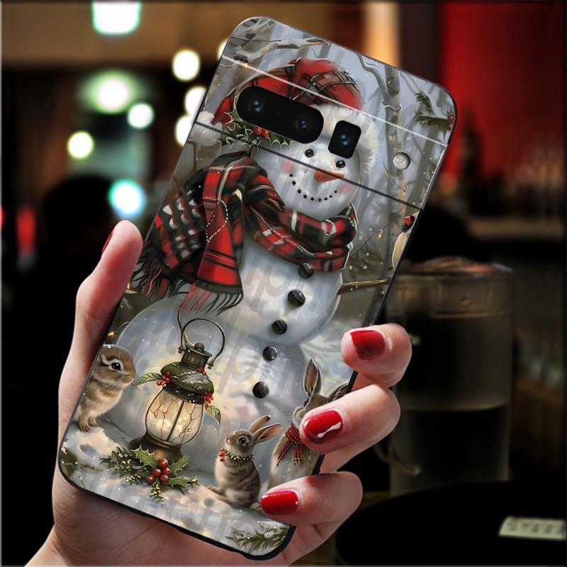 Phone Case For Google Pixel 10 Pro XL 9 Pro XL 9A 8 7 6 Pro Pixel 8A 7A 6A Pixel 8 7 6 5 Cute Snowman Christmas