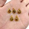 5Pcs/Lot Small Stainless Steel Water Drop Natural Stone Pendant Gold Color Metal Pendant Charm Accessories 11x12MM Diy Jewelry