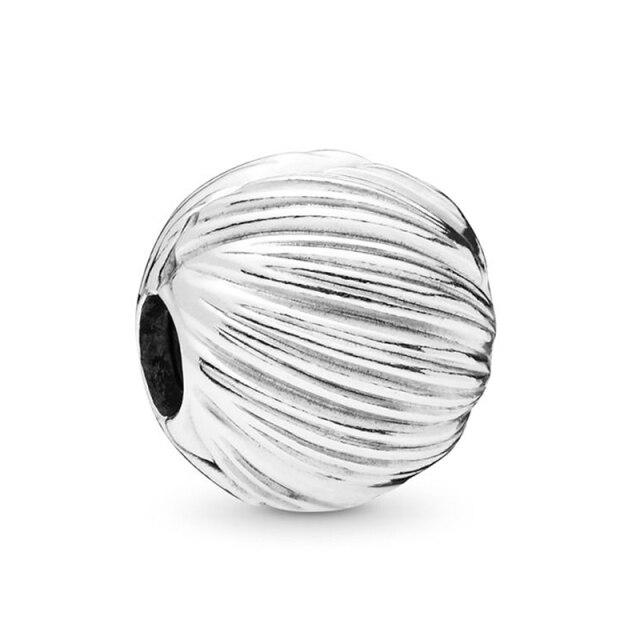 925 Sterling Silver Colorful Beads Transparent Shiny Row Clip Charm Fit Women Bracelet DIY Jewelry