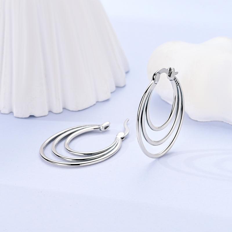 925 Sterling Silver Earrings Starry Pearl Devil Eye Simple Drop Stud Hoop Earrings for Women Girl Fashion Jewery Accessories
