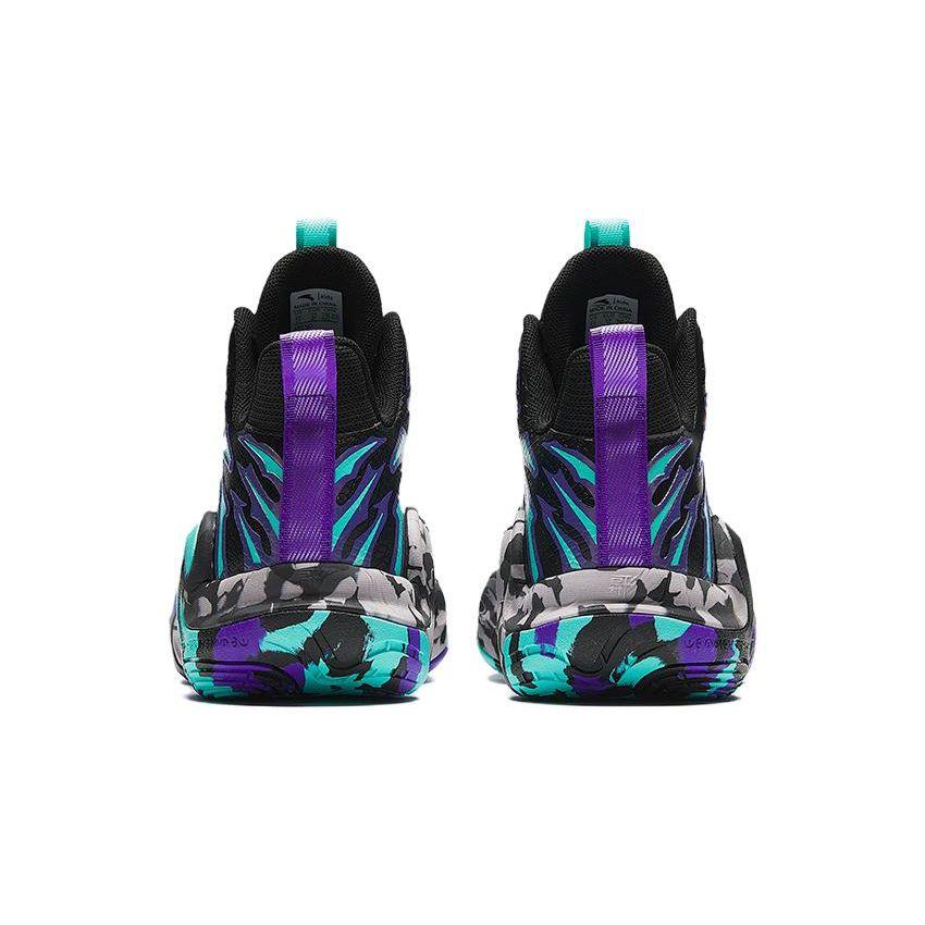 Anta Childrens Zhu Long Synthetic Leather Basketball Shoes Kids Sneakers Dream-Purple A312331104-3