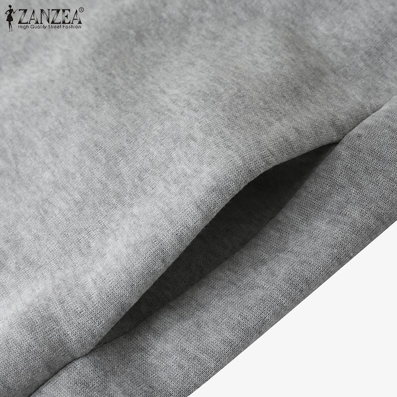 ZANZEA Женские повседневные толстовки с капюшоном с длинным рукавом на осень-зиму