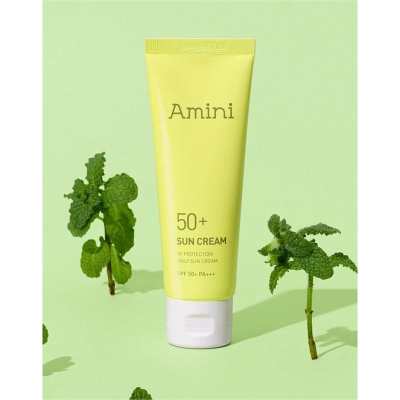 Amini Ежедневный увлажняющий солнцезащитный крем с коллагеном 50 мл (SPF50 +)