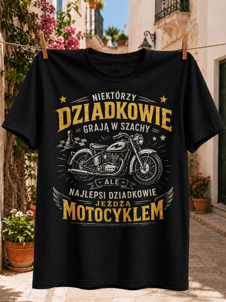 Polish Grandfathers Ride Motorcyclesvintage Bike Chess Piece And Gold Weathered Typography Unisex Unisex All Tshirt
