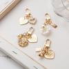 Love Letter Gold Color Pearl Keychain Fashion Key Accessories Bag Charms Key Chain Heart Key Ring