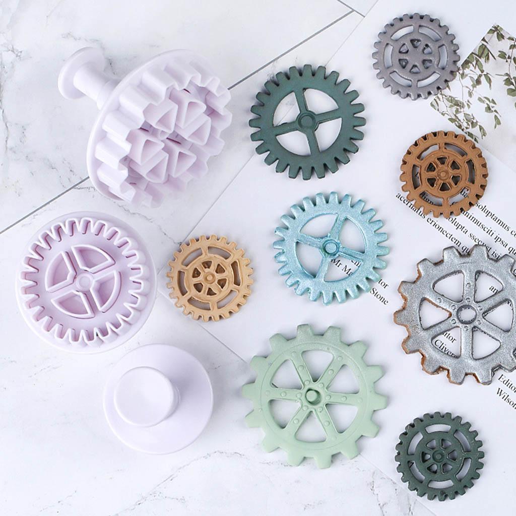 Шестеренчатые штампы для печенья Ретро механические шестеренки для резки пружинные формы пластиковые помадные формы для украшения тортов формы для выпечки
