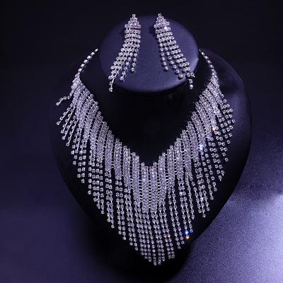 Новое роскошное длинное ожерелье-чокер со стразами и кисточками для женщин, подвеска в виде капли воды, ошейник-чокер, ювелирные изделия, подарки