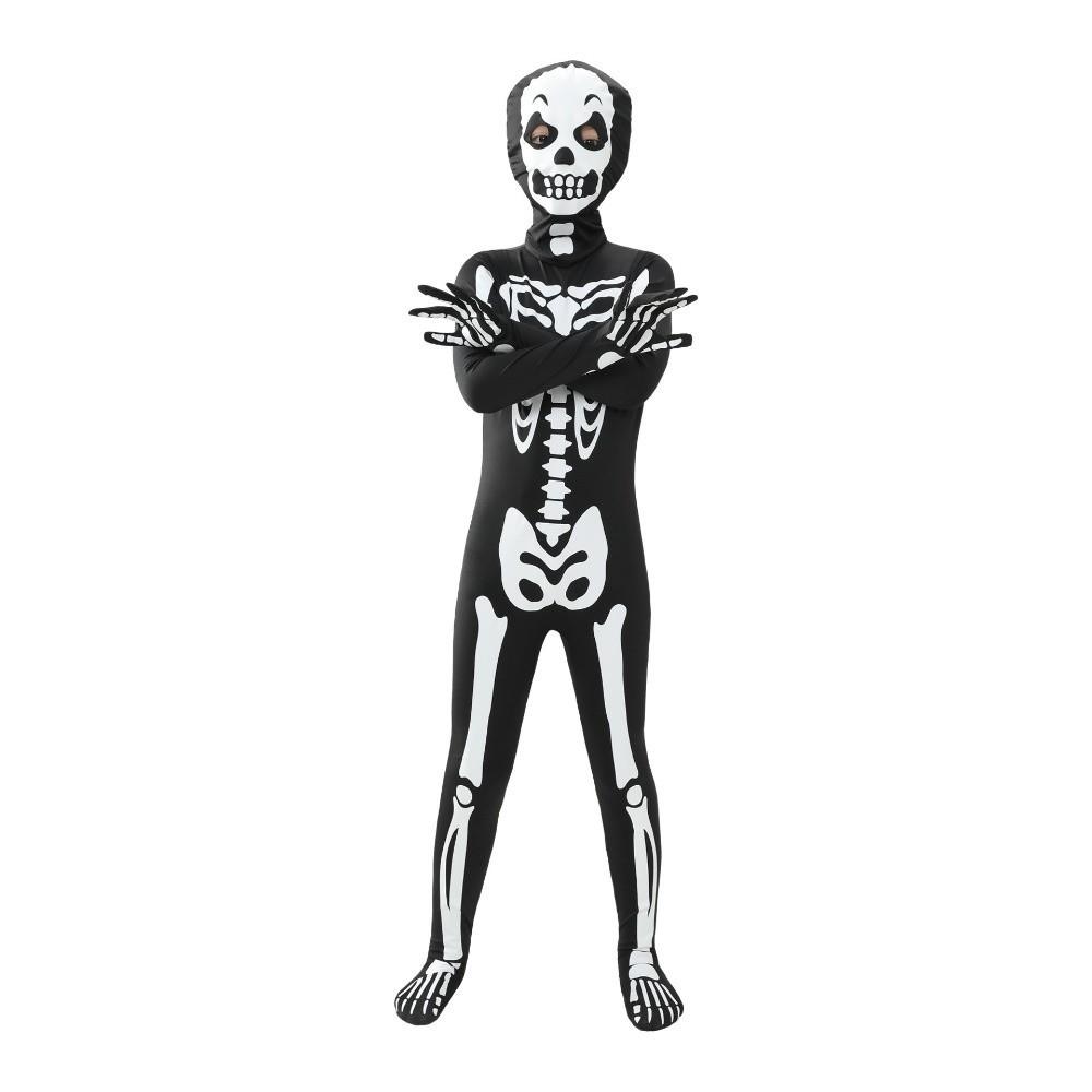 Printed Skeleton Ghost Jumpsuit Luminous Halloween Cosplay Outfits Trick Or Treat