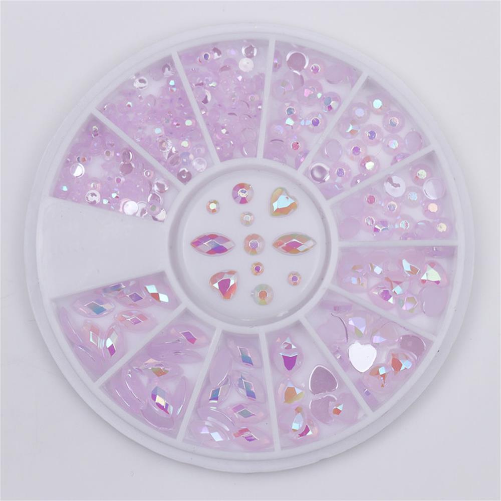 3D Flat Shaped Elongated DIY Tips Glass Stone Manicure Decor Nail Art Rhinestone