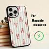 L-Lobster On S-Stripes Ocean  Phone Case For iPhone17,16,15,14,13,12,11 Plus,Pro Max Magnetic For Magsafe Wireless Charging