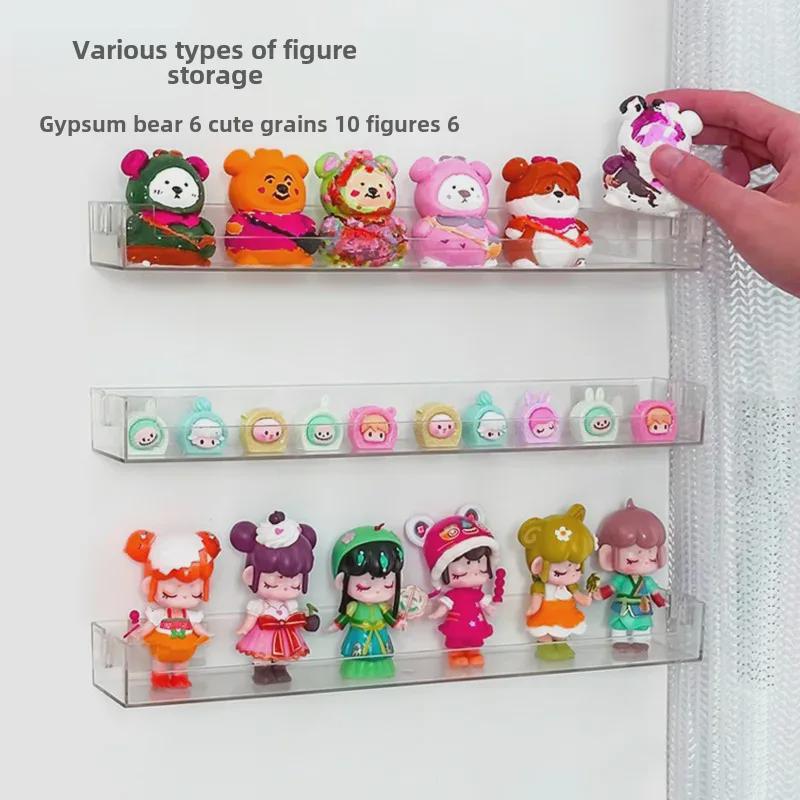 Прозрачная акриловая полка для фигурок Lego Pop Mart — настенная, для хранения в глухих коробках, в рамке для украшений