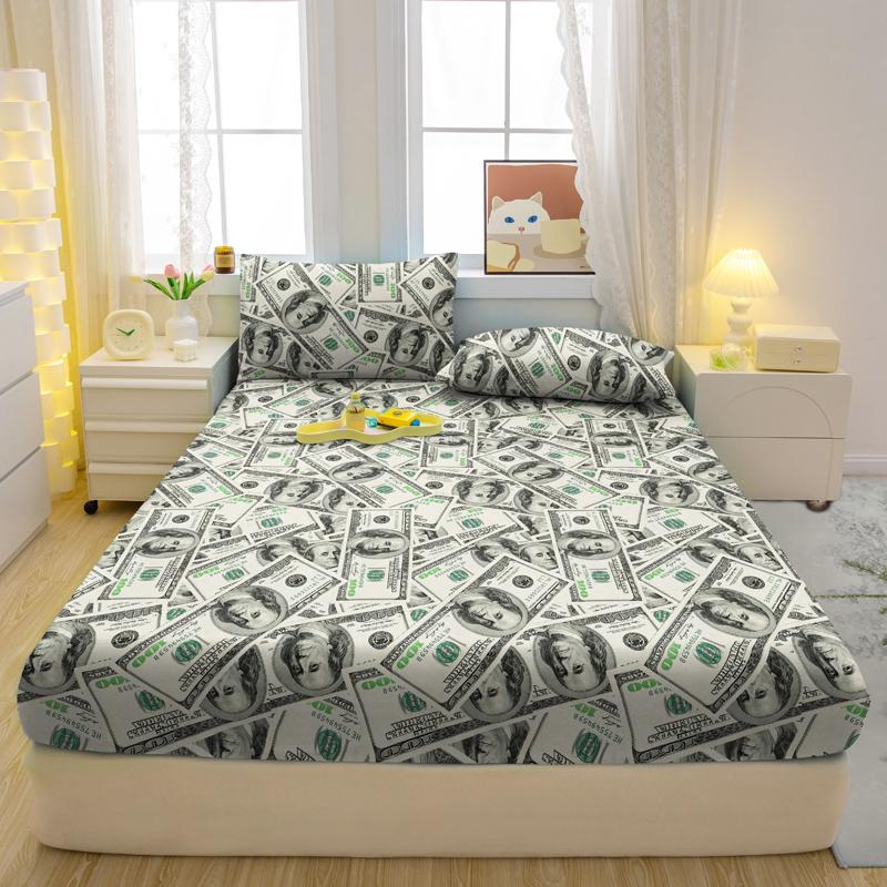 1 Матовая простыня на резинке с принтом в виде забавных животных из мультфильмов, покрывало для кровати с принтом в спальню, постельное белье (Исключая наволочки)