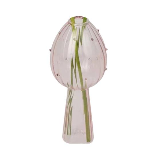 Мини ваза в форме гриба, цветная прозрачная стеклянная гидропонная ваза, ваза для демонстрации цветов и растений, украшение для дома