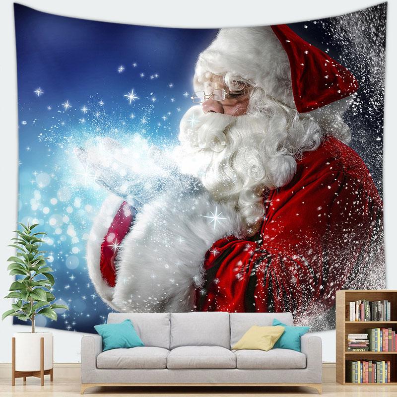 Home Decor Merry Christmas Santa Claus Decoration Tapestry Santa Claus Christmas Party Tapestry Wall Hanging Background Fabric