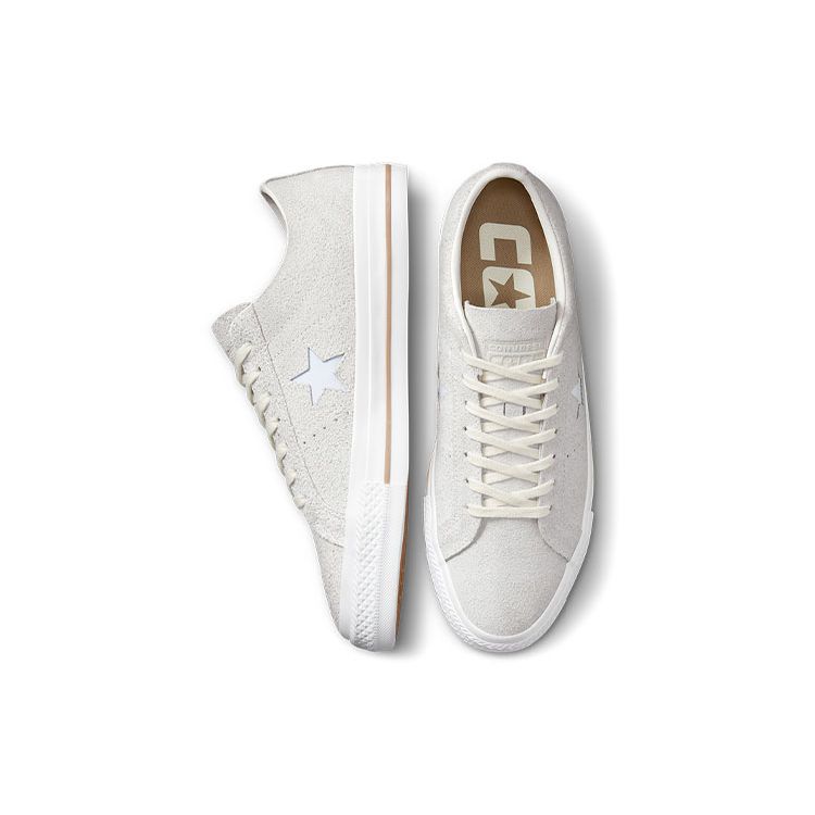 Converse One Star Pro Кожаные Повседневные Модные Нескользящие Прочные Легкие Низкие Кеды для Скейтбординга Унисекс Серые A03672C