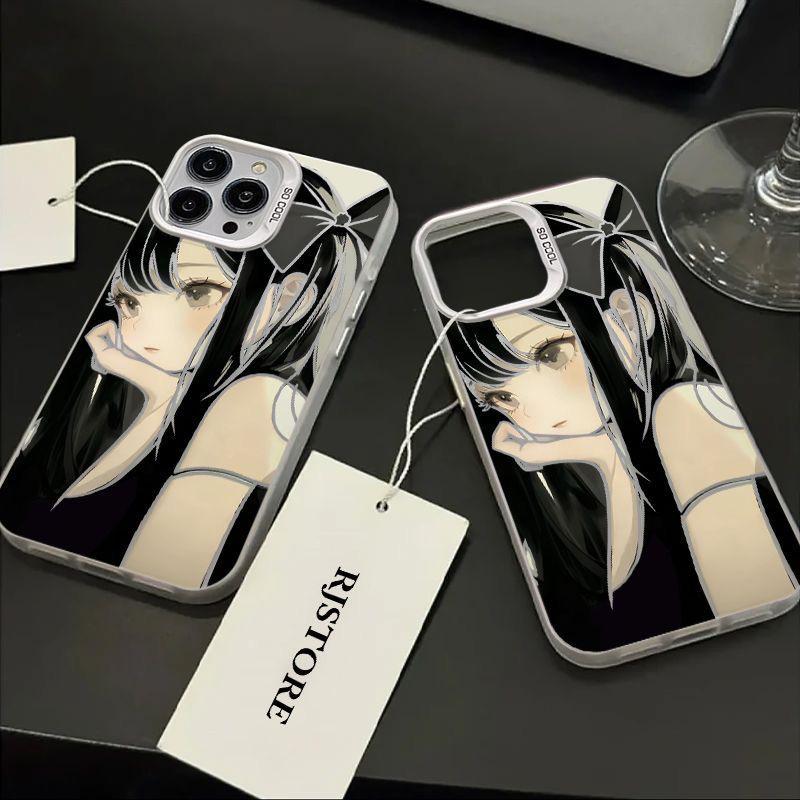 Чехол для телефона с изображением черноволосой девушки для Apple iPhone X-XS-XR-XS Max-11-12-13-14-15-7P-8P-14 Plus