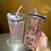 Bowknot Straw Cup Plastic Water Bottle New Coffee Cup
