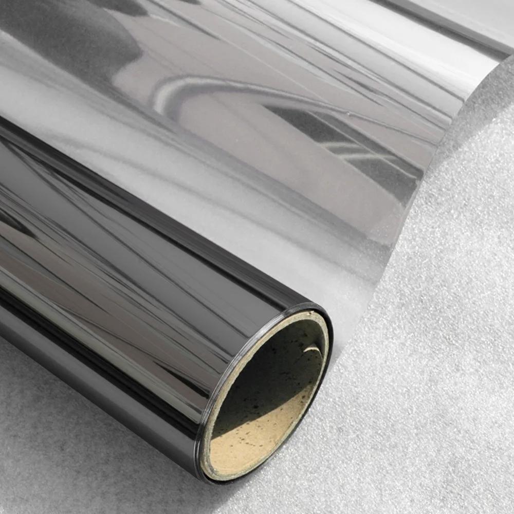 Широкая 70/80/90 см зеркальная солнцезащитная тонировка для окон, солнцезащитная, теплозащитная, серебристые виниловые наклейки в рулонах, солнцезащитные пленки для окон