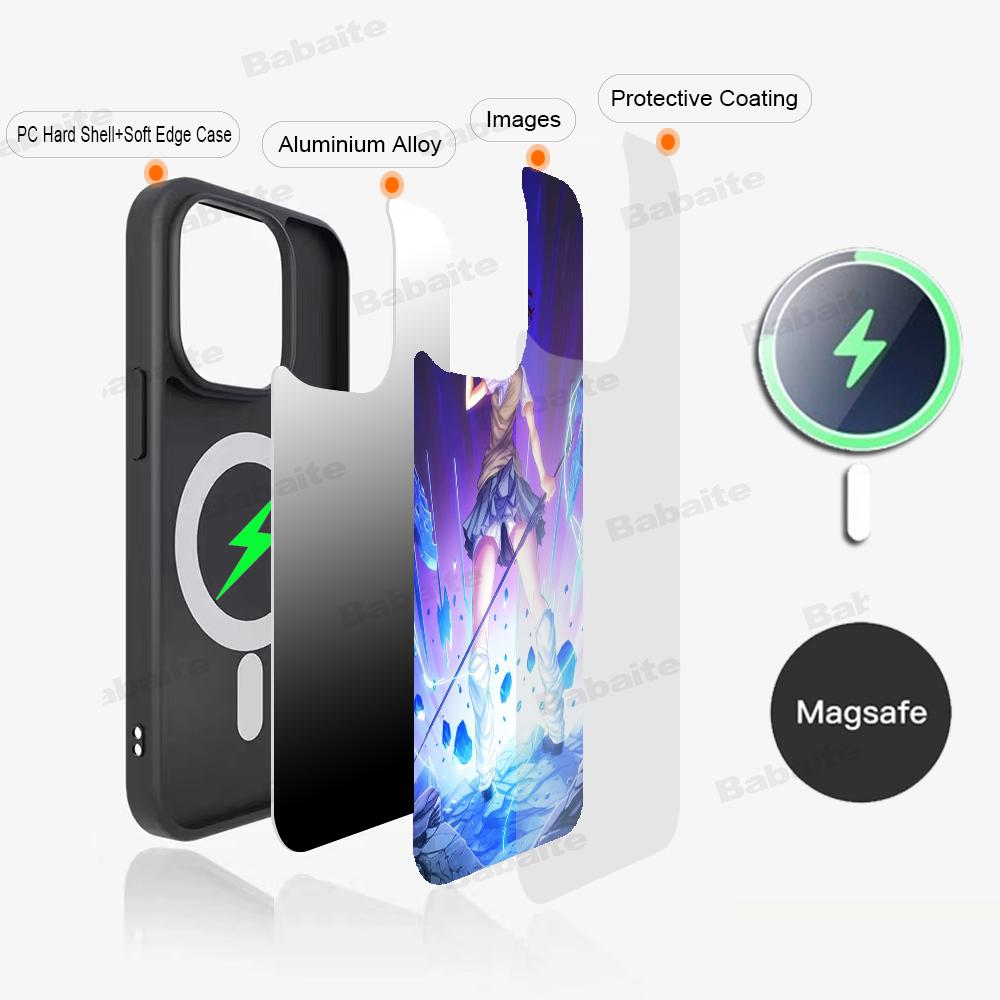 Аниме М-Мисака Микото Милый Чехол для Телефона Магнитный Чехол Для IPhone 16 14 13 12 11 15 Pro Max Plus Для Magsafe Беспроводная Зарядка Чехол