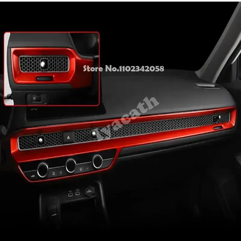 For Honda Civic 11th Gen ABS Interior front dashboard Air Condition Switch Outlet Frame Central Control Strip trim