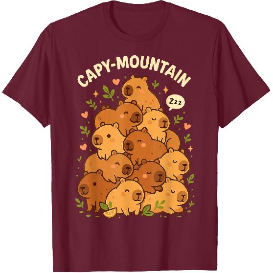 Capybara T-Shirt Capy-Mountain Cute Design Capybara Shirt T-Shirt
