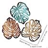 3 Pieces Palm Leaves Wood Art for Living Room And Garden