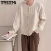 Loose Women's Double-button Knitted Cardigan with Twist Texture and Round Neck for Autumn and Winter