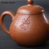 150 мл китайский исинский чайник ручной работы из фиолетовой глины, знаменитый ручной работы, вырезанный вручную в форме листа лотоса, грушевидный чайник, высококачественный чайный сервиз Zisha