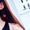 E0371 Red Black Gray Blue Plush Ball Long Earrings For Women Bijoux New Fashion Statement Jewelry High Quality Gift Wholesale