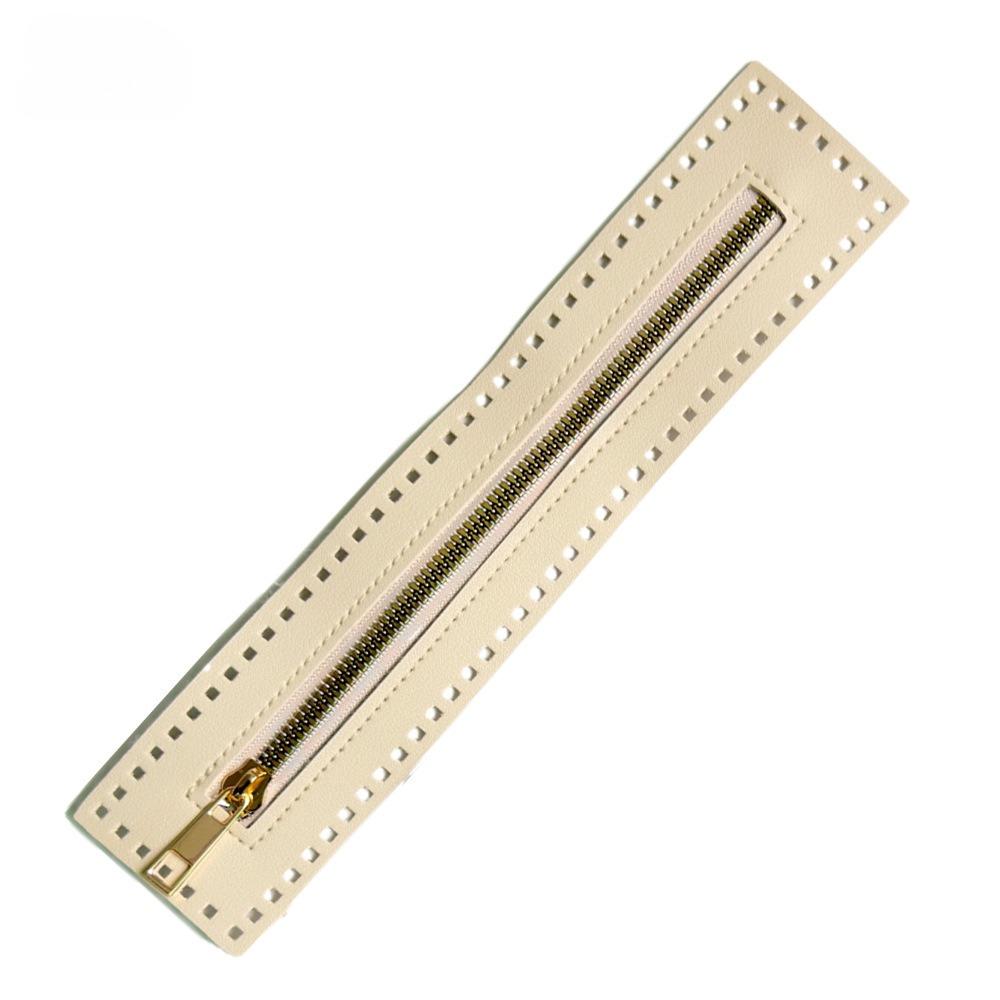 27см ПУ Ремешок Молния Золотистый Металл DIY Вязание Крючком Аксессуары для Сумок Ручной Работы