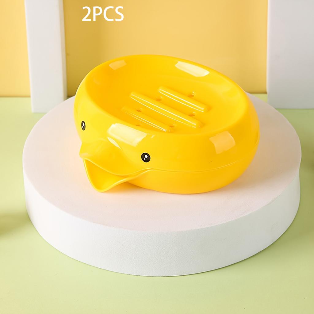 Мыльница в виде маленькой желтой утки, полка для хранения в ванной, мыльница с изображением мультфильма, креативная мыльница для домашнего хозяйства в ванной