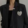 Ins Hip Hop Personality Chain Metal Suit Accessories Tassel Peach Heart Pin Brooch for Men and Women