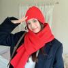 Cozy Wool Scarf & Beanie Set: Winter Warm, Windproof, Solid Color, Unisex Knit for Couples & Students