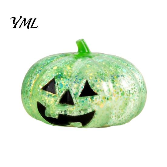 Halloween Stress Relief Balls Glitter Pumpkin Ball, Head Squeeze Toy for Relief, Creepy Fidget Party Favors