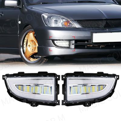 Светодиодные фары DRL для Mitsubishi Lancer 2004 2005 2006 дневные ходовые огни белый желтый указатель поворота передний бампер противотуманная фара 12 В