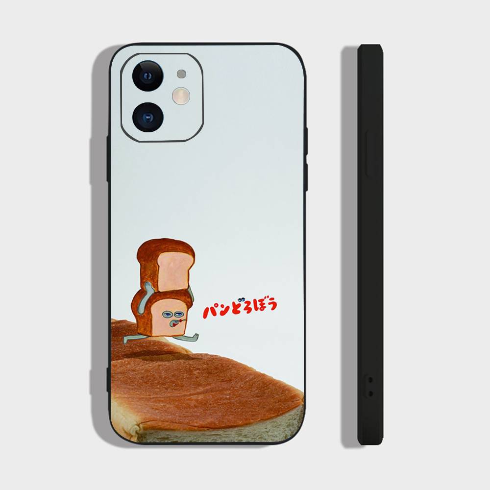 Чехол для телефона P-Picture Book Bread для IPhone 17 Air 16 15 14 13 Pro Max 11 12 Черный силиконовый чехол